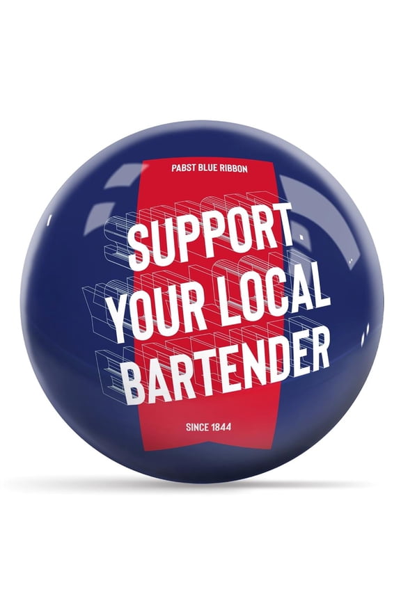 Pabst Blue Ribbon Support Your Local Bartender Bowling Ball 16lbs
