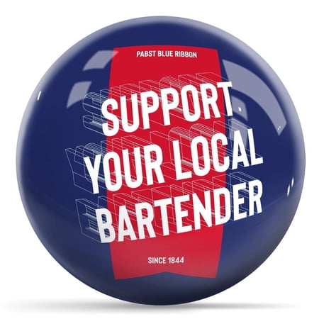 Pabst Blue Ribbon Support Your Local Bartender Bowling Ball 8lbs