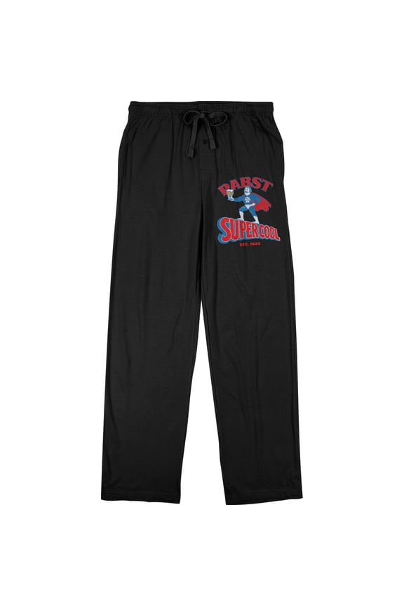 Pabst Blue Ribbon Support Your Local Bartender Men's Black Sleep Pants-Large