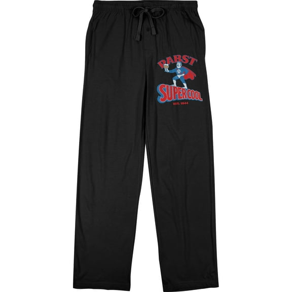 Pabst Blue Ribbon Support Your Local Bartender Men's Black Sleep Pants-Small