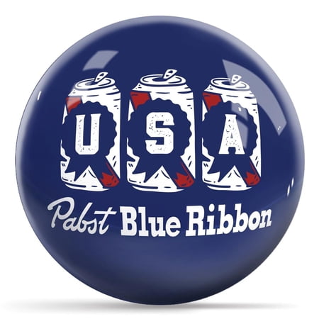 Pabst Blue Ribbon USA Cans Bowling Ball - Blue 8lbs