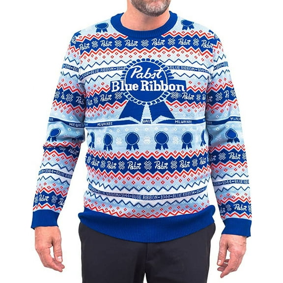Pabst Fair Isle Beer Holiday Ugly Christmas Sweater