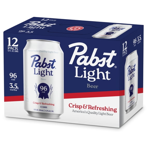 Pabst Light Beer, 12 pack, 12 fl oz Aluminum Cans, 4.2% ABV, Domestic Lager, Milwaukee, WI