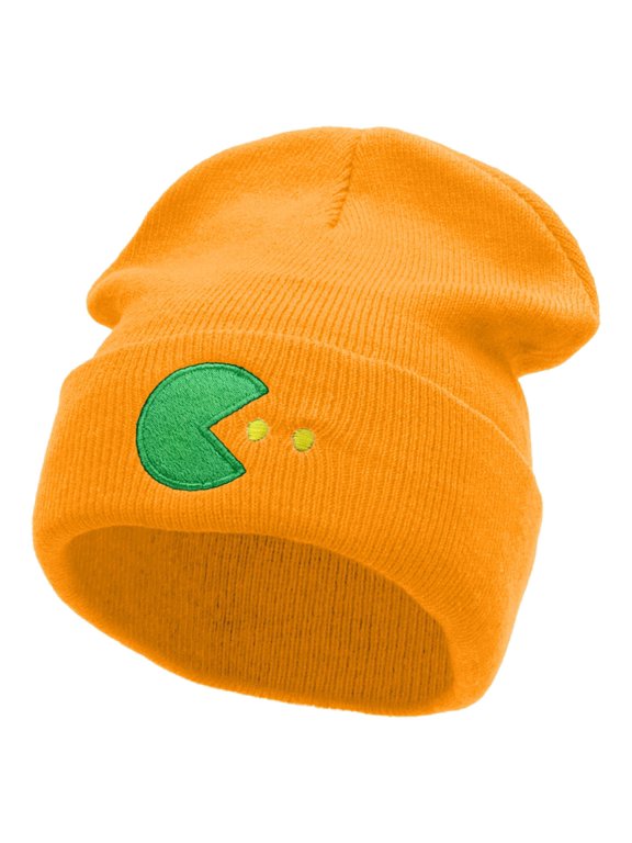 Pac Guy Embroidered 12 Inch Long Knitted Beanie - Yellow OSFM