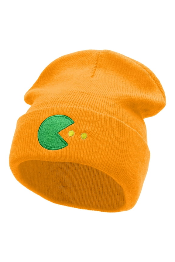 Pac Guy Embroidered 12 Inch Long Knitted Beanie - Yellow OSFM