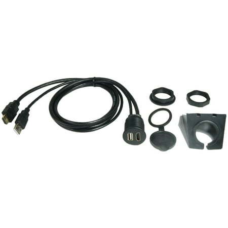 PAC - 3' Dash-Mount USB and HDMI Extension Cable - Black