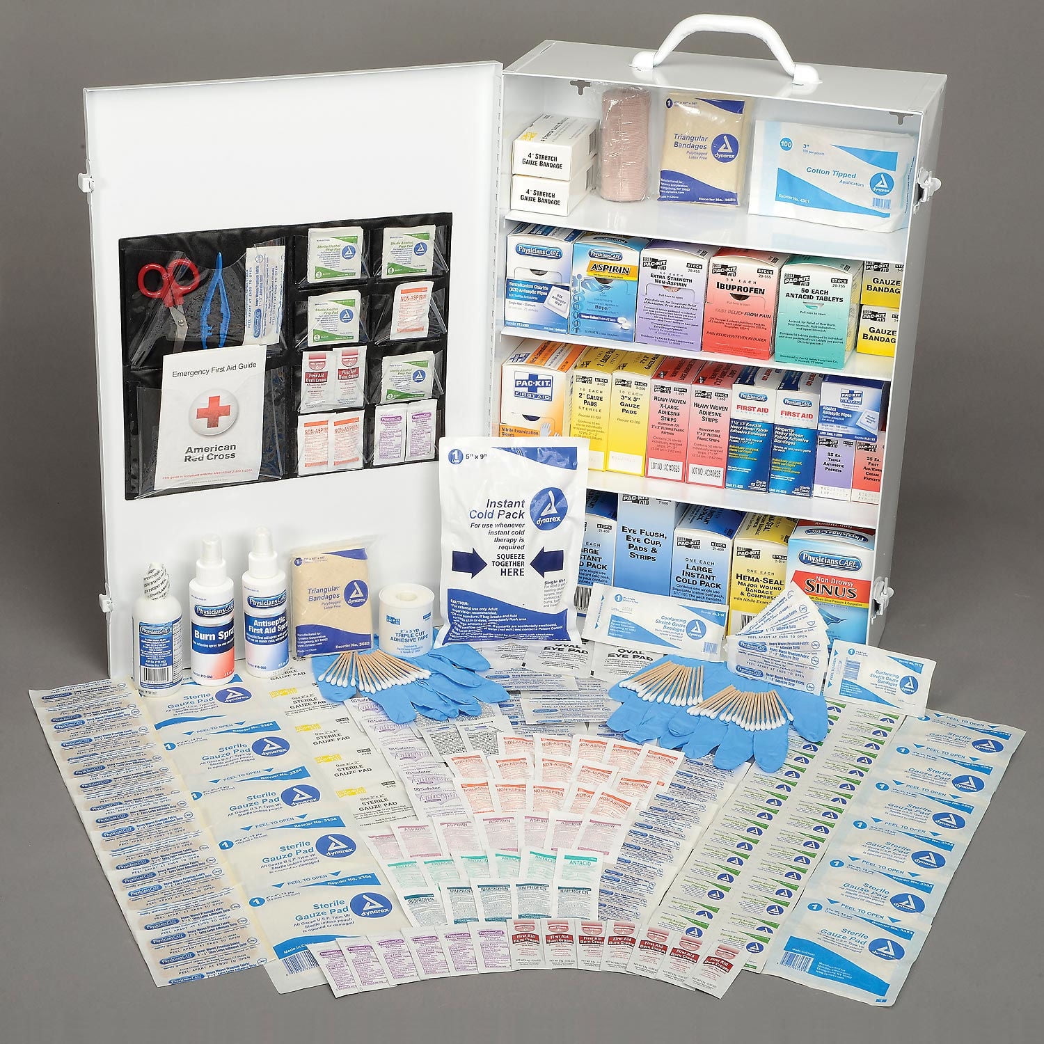 Pac-Kit Industrial First Aid Cabinet, Steel, Wall Mount, 4-Shelf ...