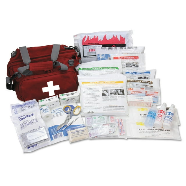 Pac-Kit All Terrain First Aid Kit, 112 Pieces, Ballistic Nylon, Red ...