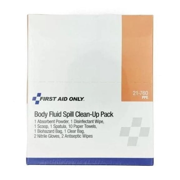 Pac-Kit First Aid Body Fluid Spills Clean Up Pack For Removal & Cleaning 4 Boxes