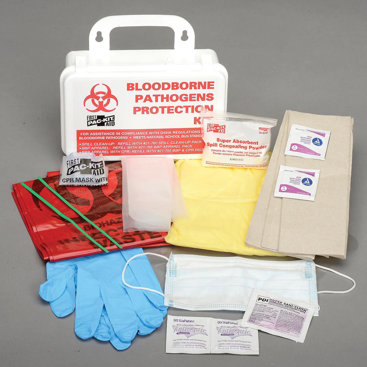 PacKit Small Industrial Bloodborne Pathogens Kit with CPR Mask