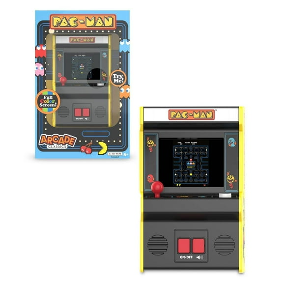 Pac-Man Arcade Classics Handheld Electronic Game, Retro Puzzle Toy with Sound Effects
