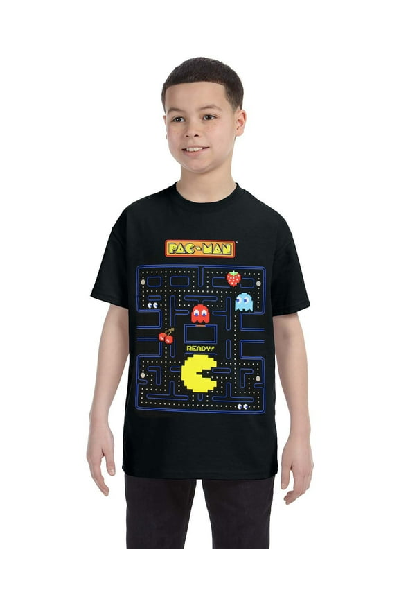 Pac-Man Boy's Game Action Graphic Print T-Shirt