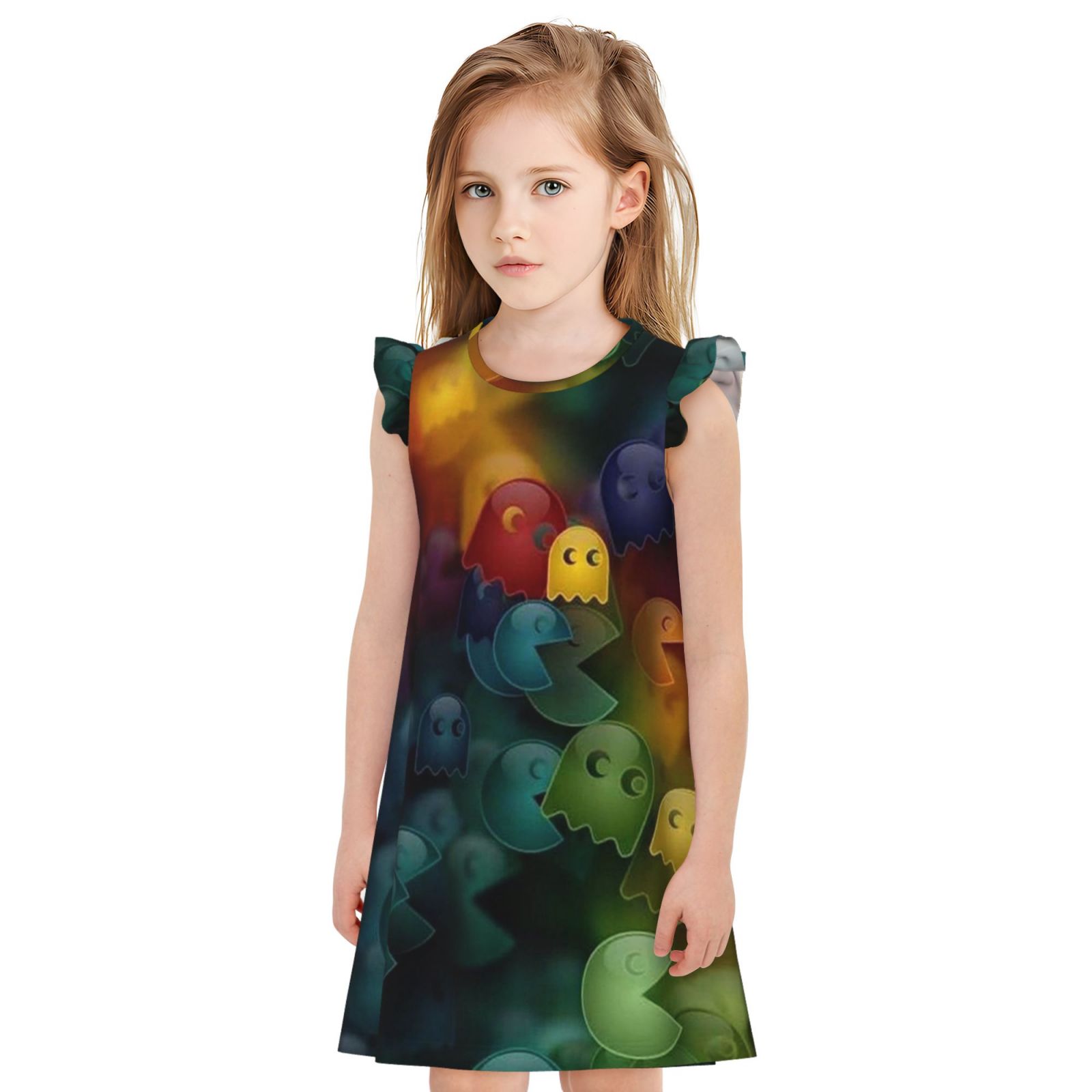Pac-Man Game Girl's Nightgowns Pajamas Dress Soft Children Nightdress ...