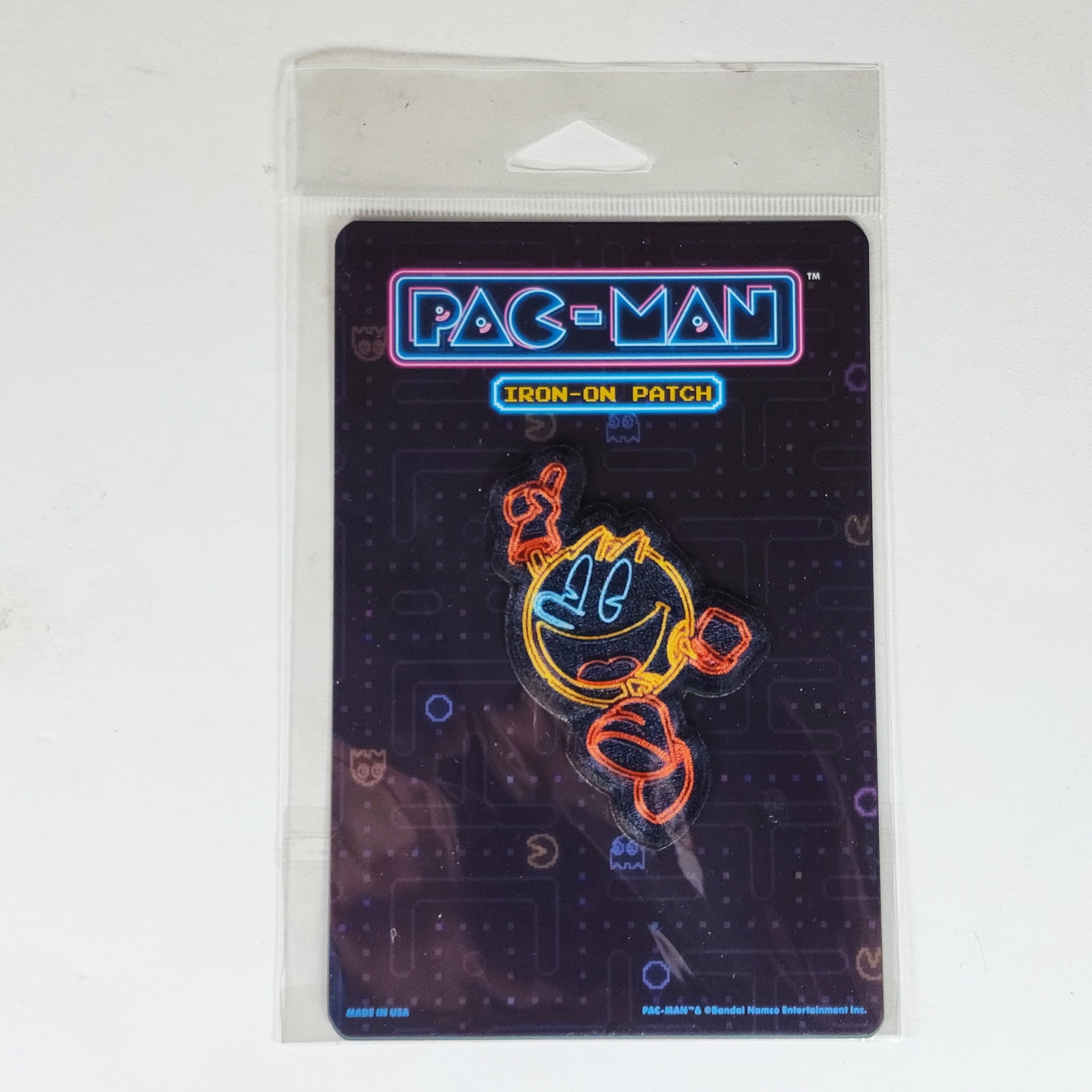 PacMan Iron On Patch Neon Jumping PacMan