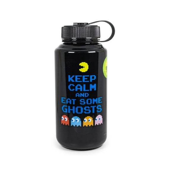 PAC-MAN "Keep Calm and Eat Some Ghosts" Plastic Water Bottle | Holds 32 Ounces