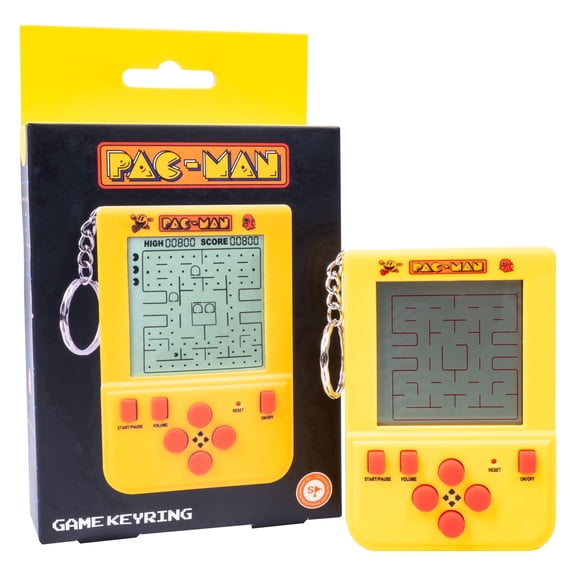 Fizz Creations Pac-Man Portable Arcade Game Keyring Accessory, Yellow