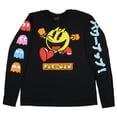 thumbnail image 1 of Pac-Man Mens' Game Character Logo With Ghosts And Kanji long Sleeve T-Shirt, XL, 1 of 3
