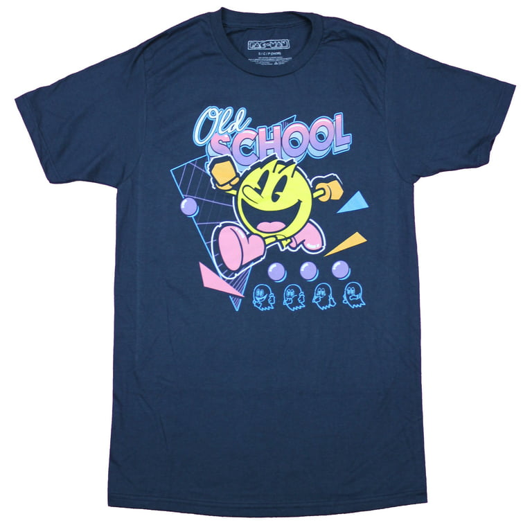 Pac-Man Mens T-Shirt - Old School Running Pac-Man Drawing 80s Style (Small)