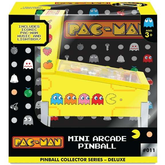 Pac-Man: Mini Arcade Pinball - Deluxe Collector Series, Lights & Sounds, Classic Tabletop Game, Skill Shot Challenges, Licensed Toy, Adults & Kids 3+