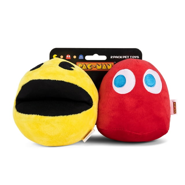 Pac Man Small PAC-MAN BLINKY 2PK Plush Squeaker Pet Toy - Walmart.com