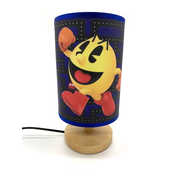 Pac Man Table Lamp Night Light Wood Base Room Decoration or Great Gift Ideas