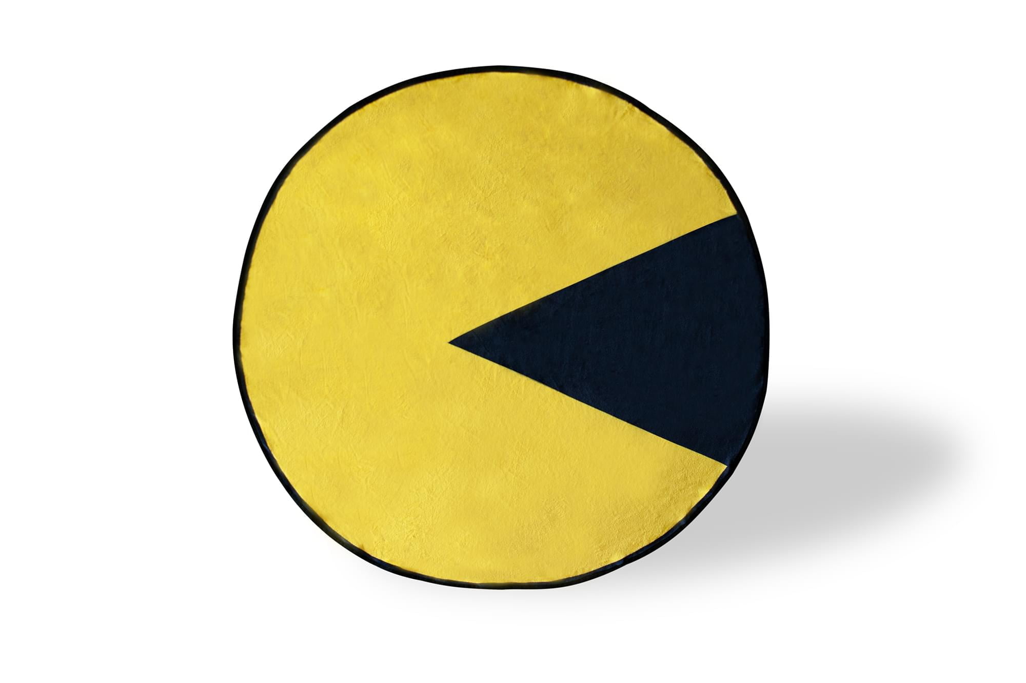Pac-Man Yellow and Black Round Fleece Throw Blanket