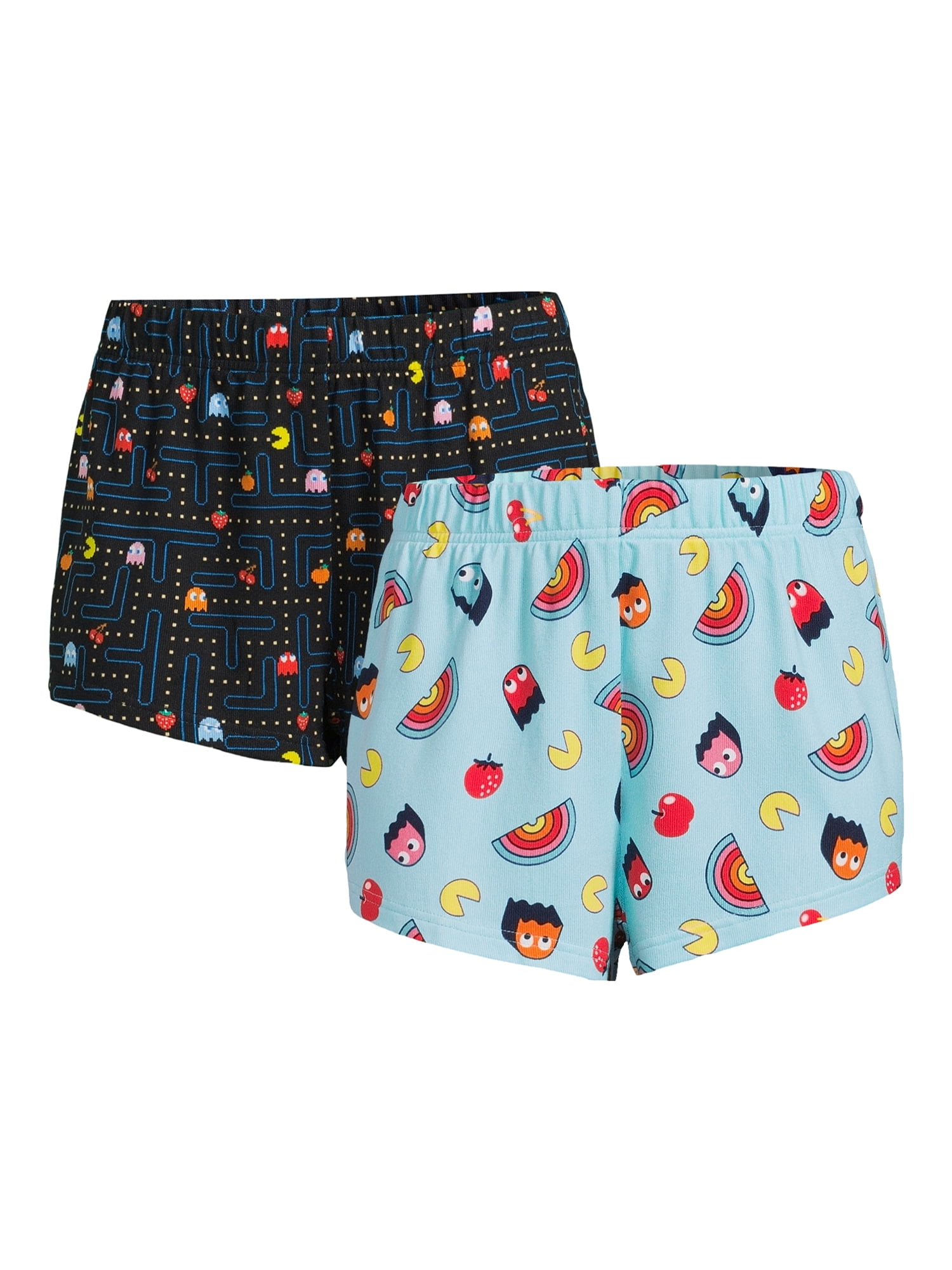 Pac-Man Women's and Women's Plus Print Sleep Shorts, 2-Pack, Sizes