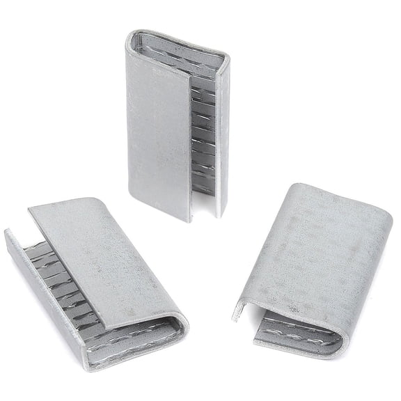 Pac Strapping Serrated Polyester Strapping Seals 5/8"" Strap Width Silver Pack o