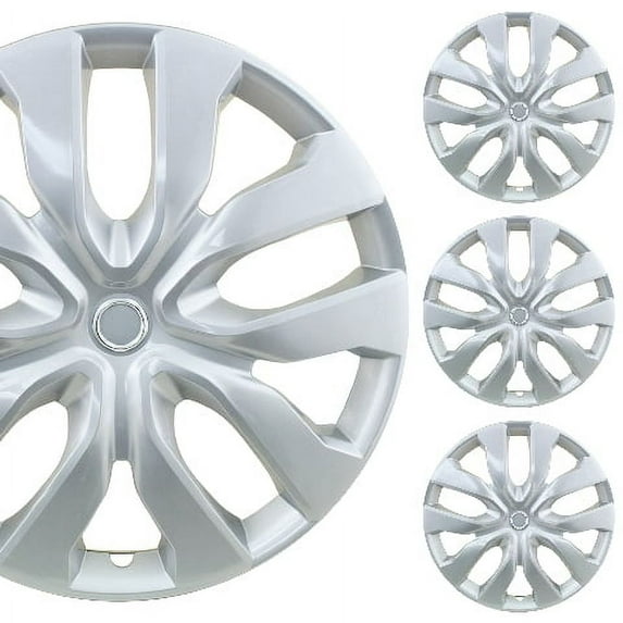 PacRim 17" Silver Lacquer Wheel Covers |Hubcap Set |Universal Fit for 17-inch Stock Wheels |Set of 4