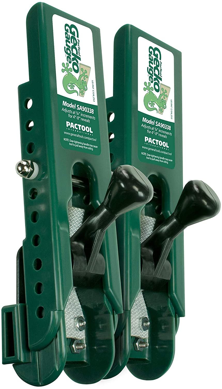 Siding Mounting Block Protractor Gauges – Adjustable Plastic Tool For 4-8 Inch Siding Reveals, Cement-Board Siding Installation, Green (2-Pack)