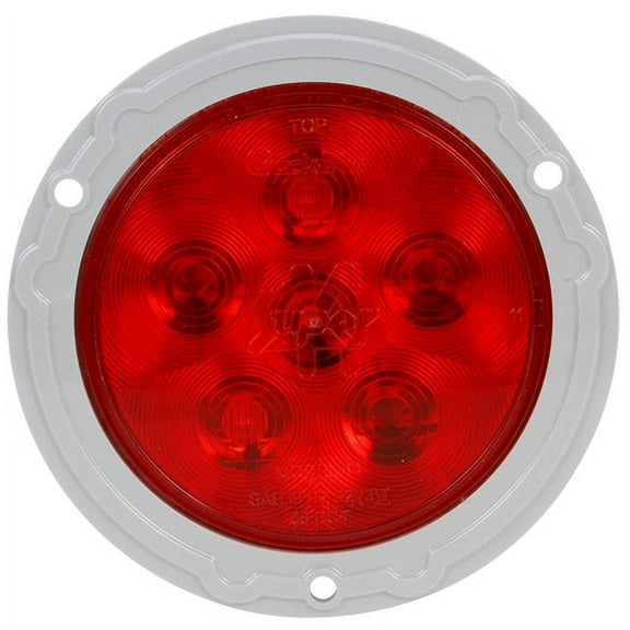 Paccar 44322R Brake / Tail / Turn Signal Light Super 44, Red, Round, Led, 6
