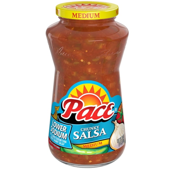 Pace Lower Sodium Chunky Medium Salsa, 16 oz Jar