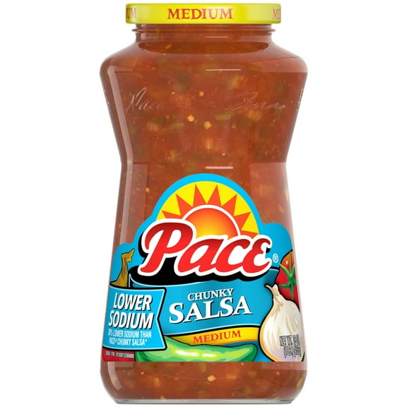 Pace Lower Sodium Chunky Medium Salsa, 16 oz Jar