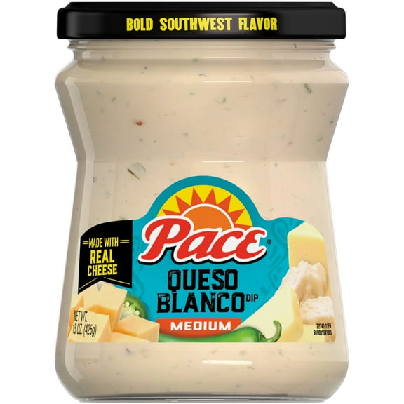 Pace Medium Queso Blanco Cheese Dip, 15 oz Jar