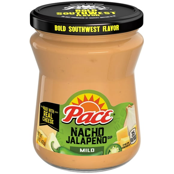 Pace Mild Nacho Jalapeno BCF26 Queso Cheese Dip, 15 oz Jar