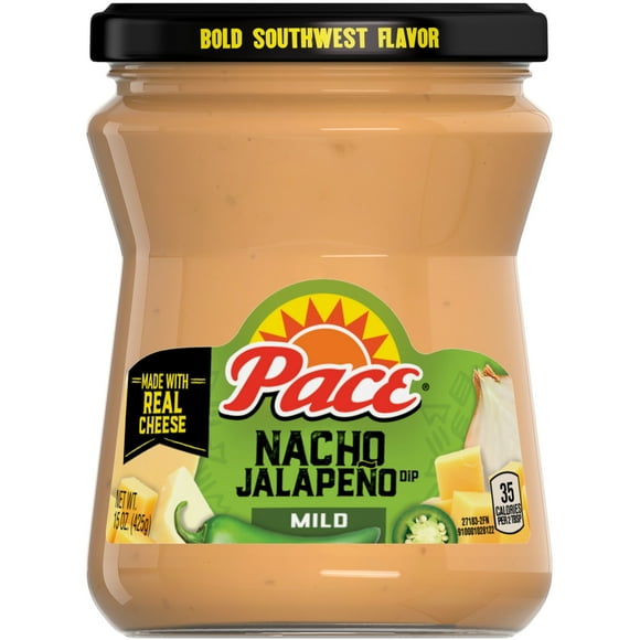 Pace Mild Nacho Jalapeno Queso Cheese Dip, 15 oz Jar