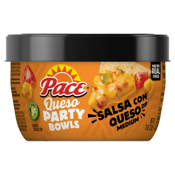 Pace Salsa Con Queso Dip, Cheese Dip, 11 oz Microwavable Bowl