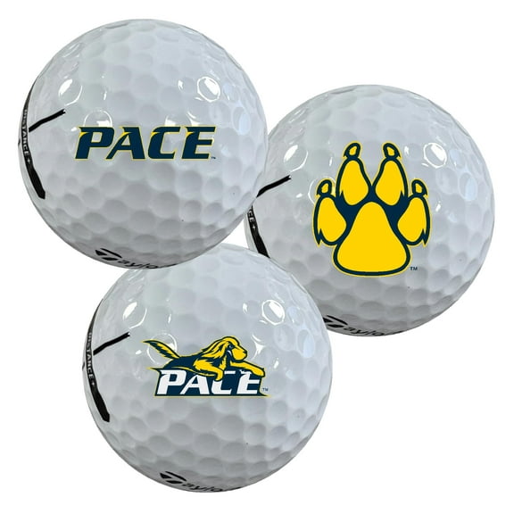 Pace University Settlers Logo Edition Taylormade Distance+ Golf Balls 12-Pack (Dozen)