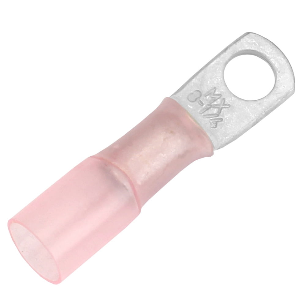 Pacer Group TE8-14R-25 Pacer 8 Awg Heat Shrink Ring Terminal - 1/4" Stud Size - 25 Pack