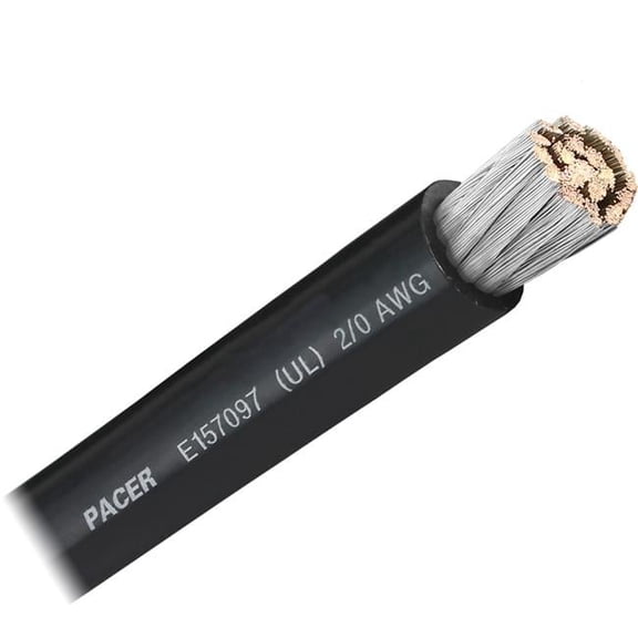 Pacer Group WUL2-0BK-FT 2-0 Awg Pacer Battery Cable, Black