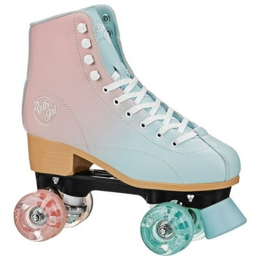 Pacer Rollr GRL Lilly - Colorful Freestyle Roller Skates (Mint and Purple Size 6)