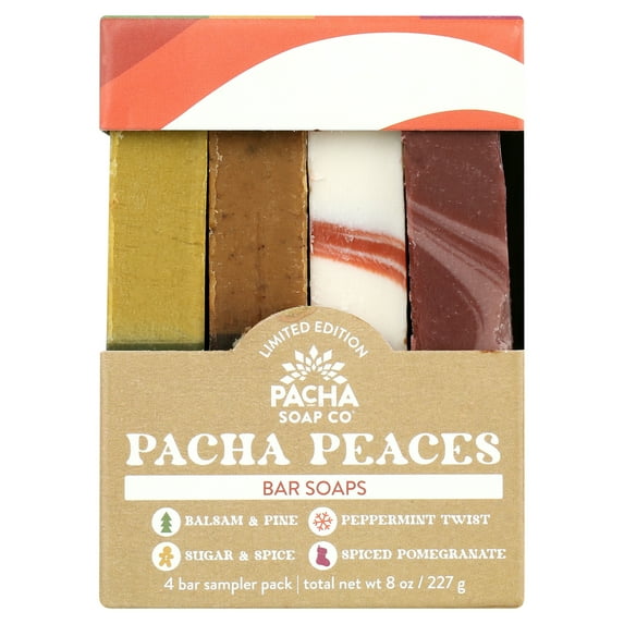 Pacha Peaces, Bar Soap Set, Seasonal Scents, 4 Ct