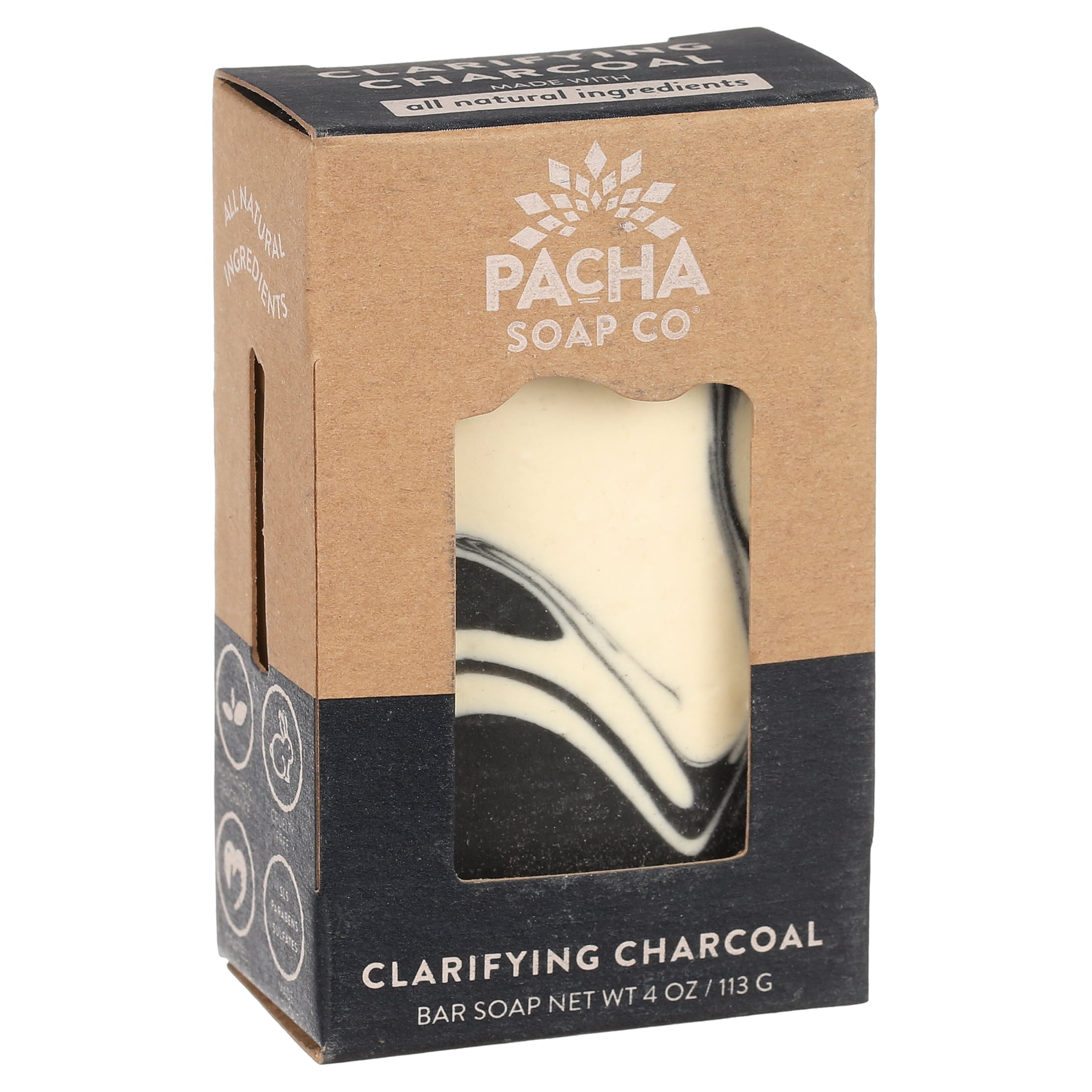 Pacha Soap Co.'s Clarifying Charcoal Bar Soap, 1 Count, All Skin Types