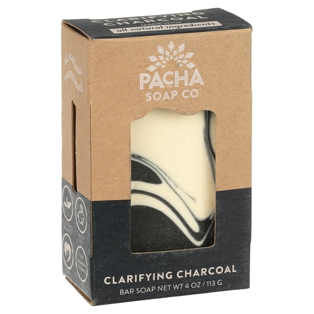 Pacha Soap Co.'s Clarifying Charcoal Bar Soap, 1 Count, All Skin Types