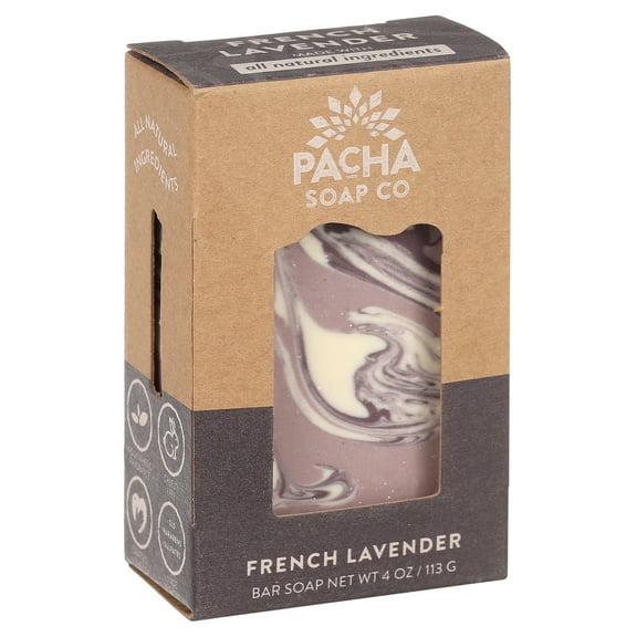 Pacha Soap Co.'s French Lavender Bar Soap, 1 Count, All Skin Types