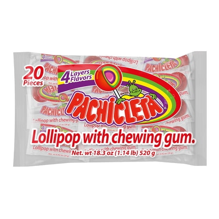 Pachicleta Coated Pops with Chewing Gum (18.2oz/20 pieces)