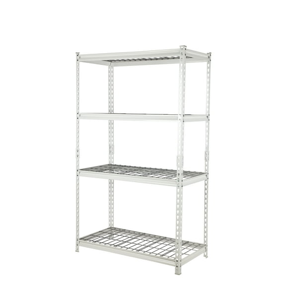 Pachira 30"W x 12"D x 60"H 4-Shelf Steel Shelving, White