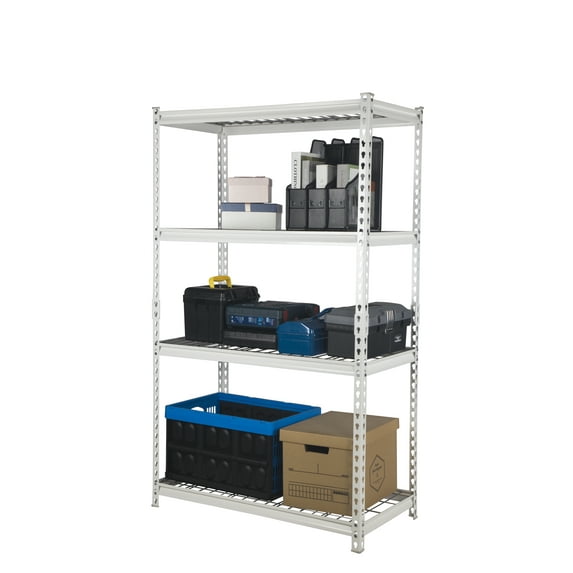 Pachira 36"W x 18"D x 60"H 4-Shelf Steel Shelving, White