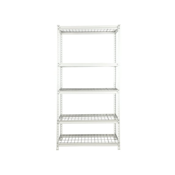 Pachira 36"W x 18"D x 72"H 5-Shelf Steel Shelving, White