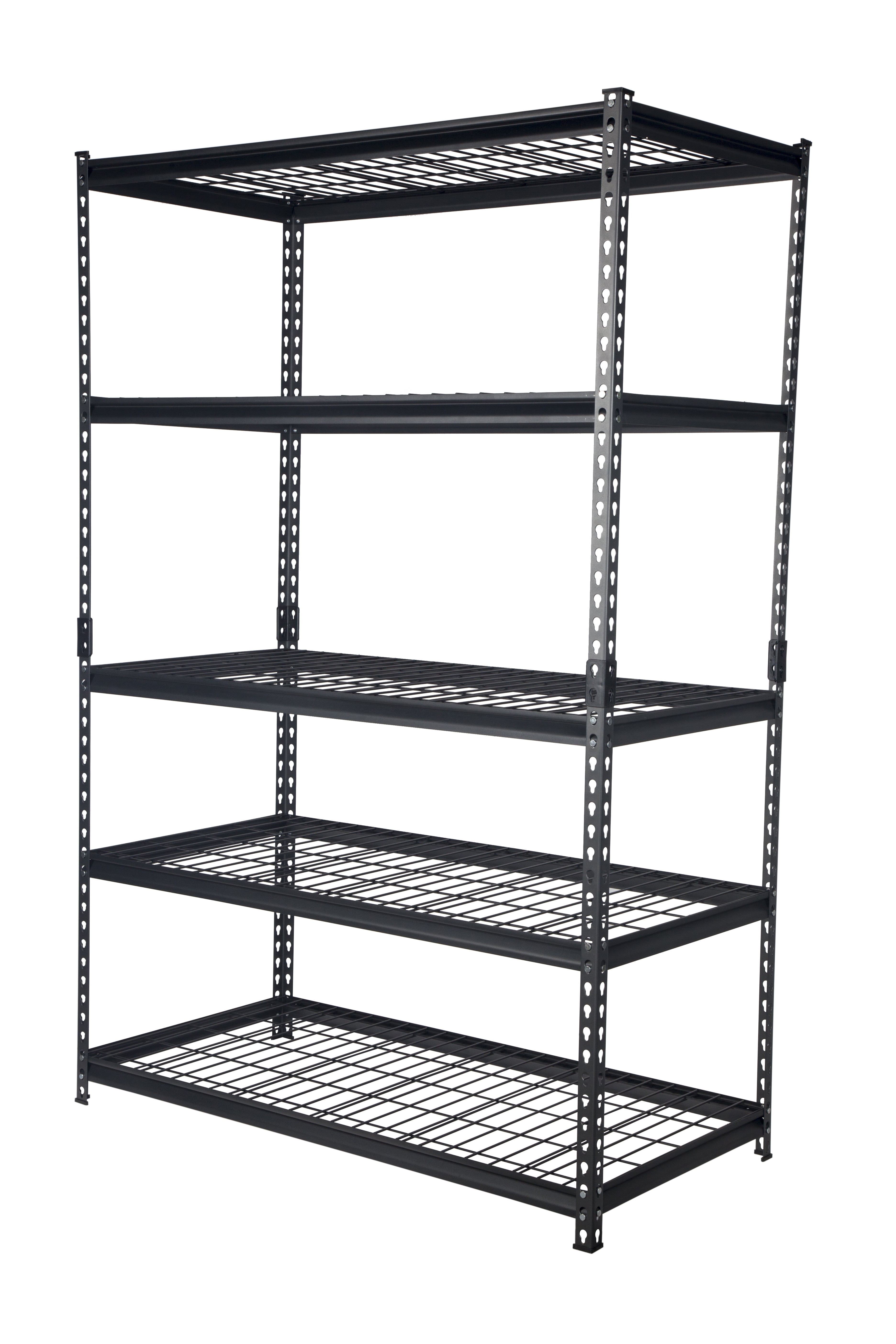 Pachira 48"W x 24"D x 72"H 5Shelf Steel Shelving, Black